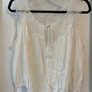 NWT FREE PEOPLE CREAM CROPPED TANK TOP, SIZE M
